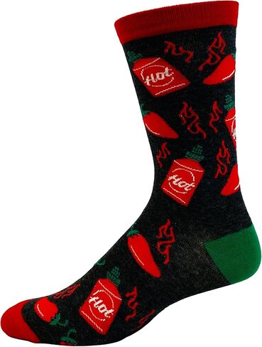 Crazy Dog T-Shirts Funny Awesome Sauce Crew Socks for Men – Hot Sauce Spicy Chili Pepper Design for Food Lovers & Heat Seekers – Novelty Gift for Chefs, Cooks & Grill Masters in Saudi Arabia