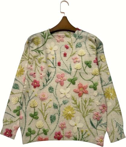 Women's Christmas Pullover Sweater Long Sleeve Oversized Printed Cute Crewneck Knitted Top 2026 Trendy Fashion in Saudi Arabia