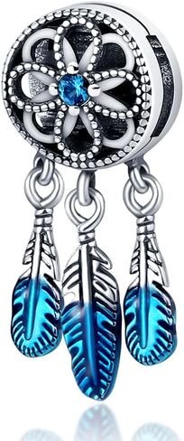 KUNSIR 925 Sterling Silver Clip-On Charm for Reflexions Mesh Bracelet Charm Bead fits Flat charm Bracelets Gift for Women（butterfly） in Kuwait