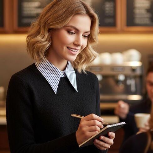 أساور معصم بياقة مزيفة مخططة قابلة للفصل للنساء والفتيات، قمصان نصف بلوزة قابلة للفصل بأكمام وهمية، قميص بياقة ديكي زائفة للمناسبات الرسمية والحفلات المكتبية (مخططة باللونين الأزرق والأبيض) in Kuwait