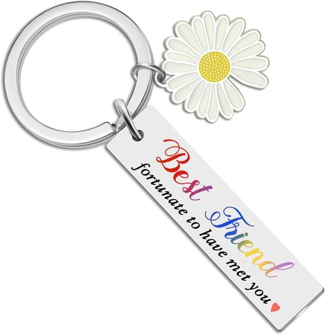 Silver Bar Keychain Best Friend Friends Perfect for Car Keys Bags Accessories Friend ship Gift for Friends Sister Stocking Stuffers Stocking Stuffers in Saudi Arabia