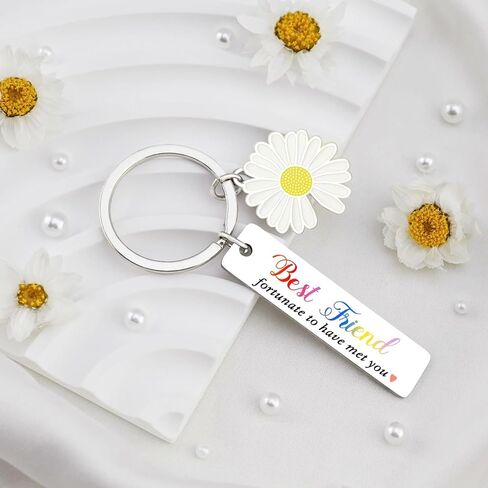 Silver Bar Keychain Best Friend Friends Perfect for Car Keys Bags Accessories Friend ship Gift for Friends Sister Stocking Stuffers Stocking Stuffers in Saudi Arabia
