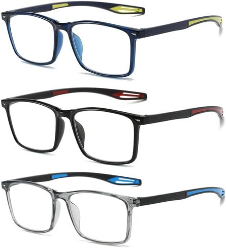 3 Pack Sports Myopia Glasses For Men, Nearsighted Short-Sighted Driving Eyeglasses For Distance in Saudi Arabia