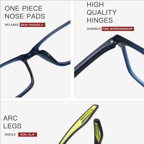 3 Pack Sports Myopia Glasses For Men, Nearsighted Short-Sighted Driving Eyeglasses For Distance in Saudi Arabia