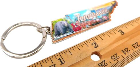 Westmon Works Tennessee Keychain Metal Key Ring Volunteer State Map with Bear Image Souvenir Gift in Saudi Arabia