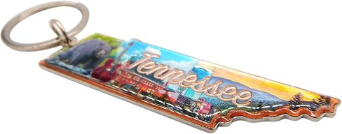 Westmon Works Tennessee Keychain Metal Key Ring Volunteer State Map with Bear Image Souvenir Gift in Saudi Arabia