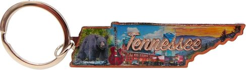 Westmon Works Tennessee Keychain Metal Key Ring Volunteer State Map with Bear Image Souvenir Gift in Saudi Arabia