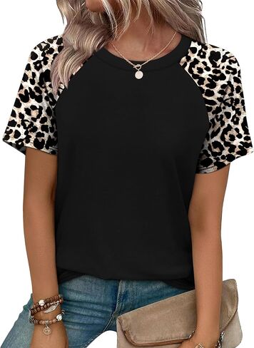 WIHOLL Summer Tops for Women 2026 Trendy Short Sleeve Shirts Crew Neck Tops Curved Hem Fashion Clothing in Kuwait
