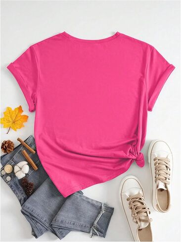 SOLY HUX Women's Plus Size Summer Tops Short Sleeve Leopard Graphic Tees Crew Neck T-Shirts in Saudi Arabia