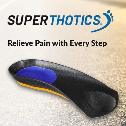 Superthotics بواسطة WalkFit | نعال أحذية داعمة لتقويم العظام قابلة للتخصيص للرجال والنساء، تعمل على محاذاة الجسم لتخفيف التهاب اللفافة الأخمصية وآلام القدم والورك والركبة والظهر (الرجال 7.5-9) in Kuwait
