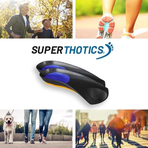 Superthotics بواسطة WalkFit | نعال أحذية داعمة لتقويم العظام قابلة للتخصيص للرجال والنساء، تعمل على محاذاة الجسم لتخفيف التهاب اللفافة الأخمصية وآلام القدم والورك والركبة والظهر (الرجال 7.5-9) in Kuwait