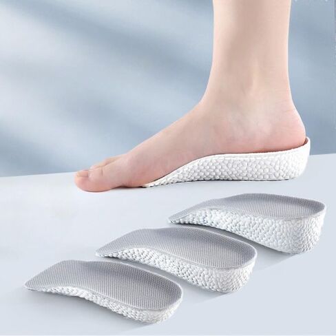 1 Pair Height Increasing Insoles Invisible Lift Pads with Arch Support Cushioned Breathable Foam Half Pad Design for Casual, Sports, Work, 2.5cm in Saudi Arabia