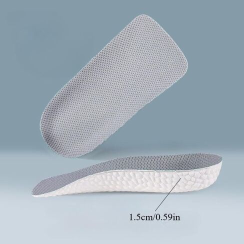 1 Pair Height Increasing Insoles Invisible Lift Pads with Arch Support Cushioned Breathable Foam Half Pad Design for Casual, Sports, Work, 2.5cm in Saudi Arabia