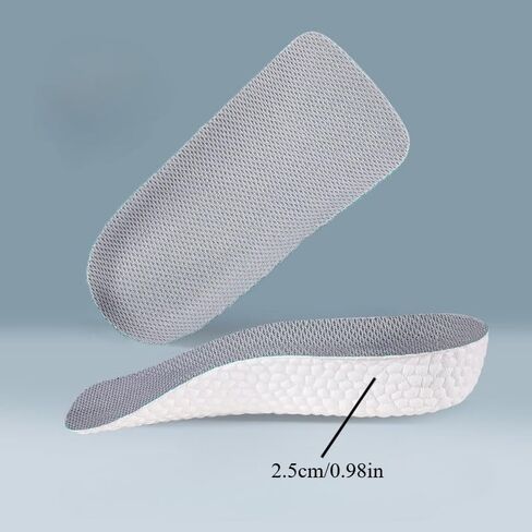 1 Pair Height Increasing Insoles Invisible Lift Pads with Arch Support Cushioned Breathable Foam Half Pad Design for Casual, Sports, Work, 2.5cm in Saudi Arabia