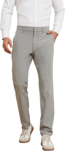 Men's Golf Casual Pants, Lightweight Work Straight-Leg Trousers, Business Travel Stretch Pants with Pockets in Saudi Arabia