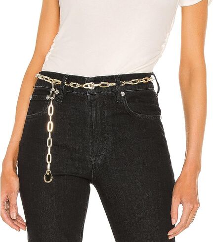 Bi&Yamigeo Paperclip Chain Belt for Women Adjustable Gold Metal Paper Clip Link Waist Chain One Size, 48 Inch Length in Saudi Arabia