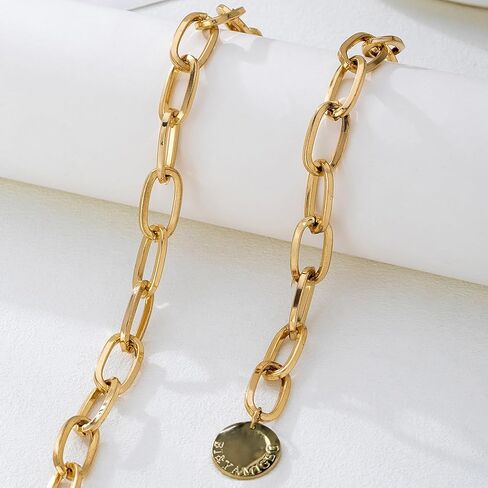 Bi&Yamigeo Paperclip Chain Belt for Women Adjustable Gold Metal Paper Clip Link Waist Chain One Size, 48 Inch Length in Saudi Arabia