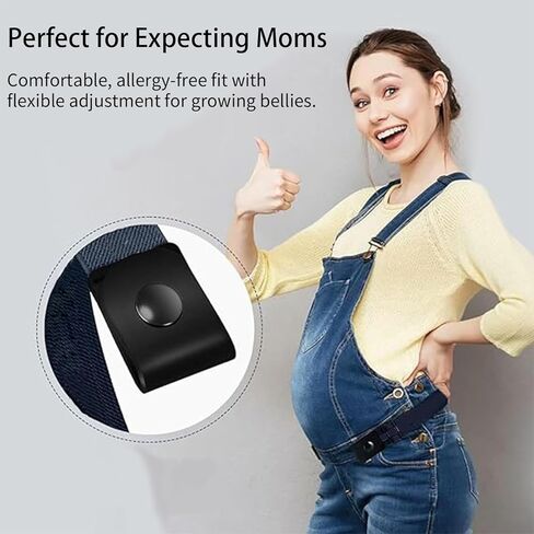 2 PCS No Buckle Elastic Belt for Men and Women, Invisible Buckle-Free Stretch Belt with Adjustable Fit, Comfortable Waistband for Jeans, Pants, Travel, and Daily Wear Blue in Saudi Arabia