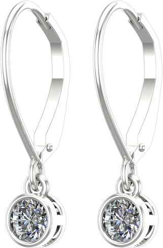 1 to 6 Carat Bezel Set Lever Back Dangle Diamond Earrings Value Collection in Saudi Arabia
