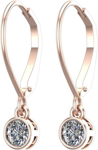 1 to 6 Carat Bezel Set Lever Back Dangle Diamond Earrings Value Collection in Saudi Arabia