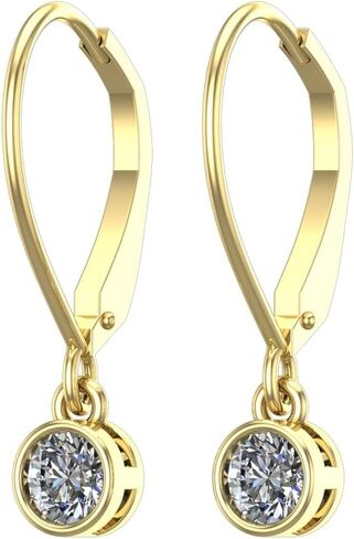 1 to 6 Carat Bezel Set Lever Back Dangle Diamond Earrings Value Collection in Saudi Arabia