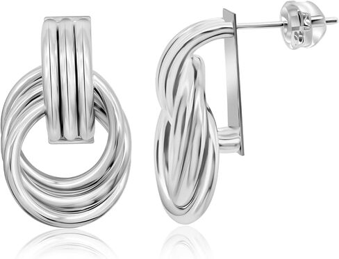 أقراط بعقدة مملوءة بالذهب عيار 18 قيراط للنساء، أقراط متدلية أنيقة، هدية مجوهرات فاخرة خالدة لها in Kuwait