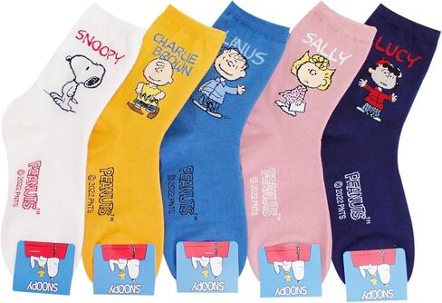 The Peanuts Snoopy Women and teen girls Licensed Socks Collection Socksense (Name_5pairs) in Saudi Arabia