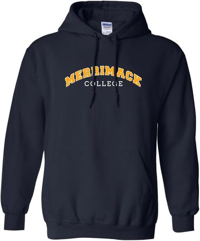 CreateMyTee Merrimack College Block Letters Unisex Hooded Sweatshirt - Merrimack Warriors Apparel in Saudi Arabia