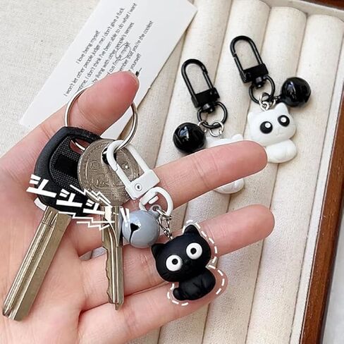 2Pcs Stylish Cat Pendant Keychain, Charm Key Ring for Keys Backpack Decoration Handbag, Fashion Accessory for Women, Couples Gift, Girls' Purse Charm in Saudi Arabia