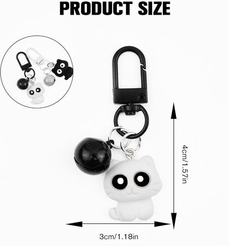 2Pcs Stylish Cat Pendant Keychain, Charm Key Ring for Keys Backpack Decoration Handbag, Fashion Accessory for Women, Couples Gift, Girls' Purse Charm in Saudi Arabia