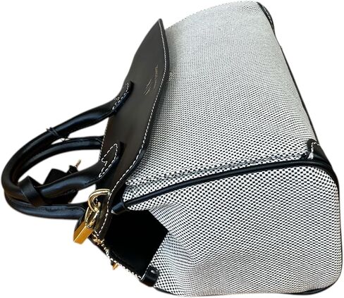Armani Exchange Women's Jane Medium Canvas Tote with logo lock, Black, One Size in Saudi Arabia