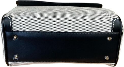 Armani Exchange Women's Jane Medium Canvas Tote with logo lock, Black, One Size in Saudi Arabia