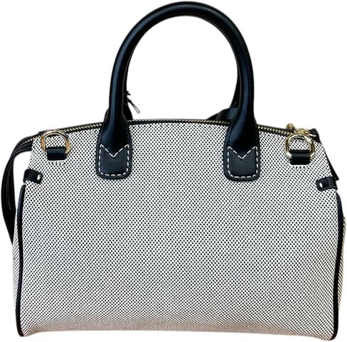 Armani Exchange Women's Jane Medium Canvas Tote with logo lock, Black, One Size in Saudi Arabia