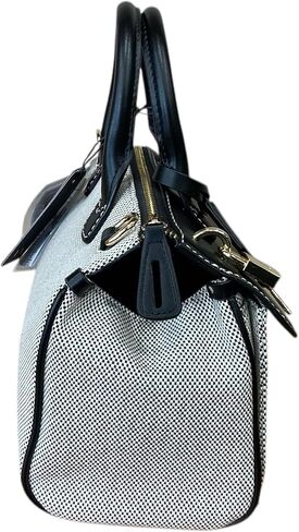 Armani Exchange Women's Jane Medium Canvas Tote with logo lock, Black, One Size in Saudi Arabia