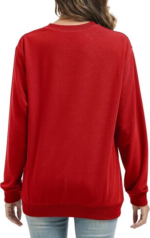 Womens Valentines Sweatshirt Casual Love Heart Graphics Shirt Long Sleeve Cute Valentine's Day Pullover Tops in Saudi Arabia