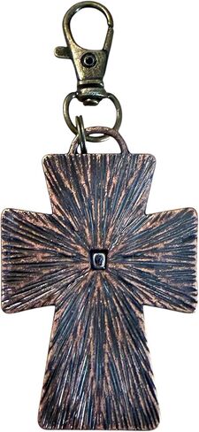 Rustic Patina Cross Purse Charm – Handmade Western Bag Charm with Turquoise Accent | Faith Gift for Women in Kuwait