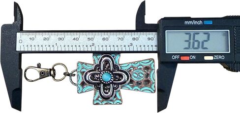 Rustic Patina Cross Purse Charm – Handmade Western Bag Charm with Turquoise Accent | Faith Gift for Women in Kuwait