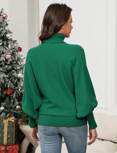 Wyeysyt Ugly Christmas Sweater Women Batwing Sleeve Turtleneck Merry Christmas Sweaters Xmas Knitted Pullover Tops in Saudi Arabia