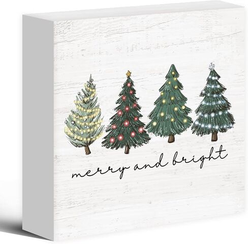 Luipk Blue Winter Christmas Truck Snowman Wood Box Sign Desk Decor, Snowman Christmas Decorations, Winter Wooden Block Sign Decorations for Home Room Wall Tabletop Shelf Decor, 5x5 Inch in Saudi Arabia