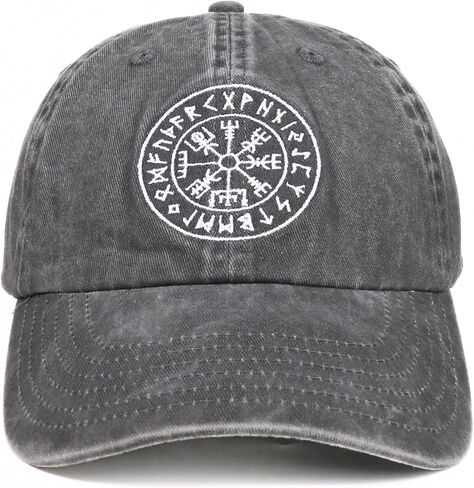 Viking Gifts for Men, Norse Mythology Viking Gifts, Embroidered Cap, Adjustable Hat Gifts Accessory for Birthday & Christmas Grey in Saudi Arabia