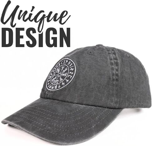 Viking Gifts for Men, Norse Mythology Viking Gifts, Embroidered Cap, Adjustable Hat Gifts Accessory for Birthday & Christmas Grey in Saudi Arabia