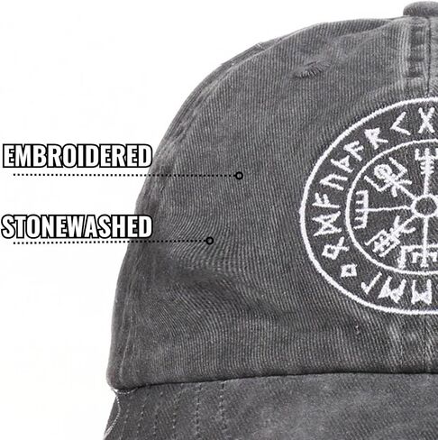 Viking Gifts for Men, Norse Mythology Viking Gifts, Embroidered Cap, Adjustable Hat Gifts Accessory for Birthday & Christmas Grey in Saudi Arabia