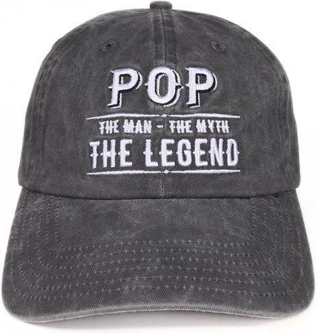 Pop Gifts Embroidered Cap, Funny Grandpa Gifts for Men, Adjustable Hat Gifts Accessory for Birthday & Christmas Grey in Saudi Arabia