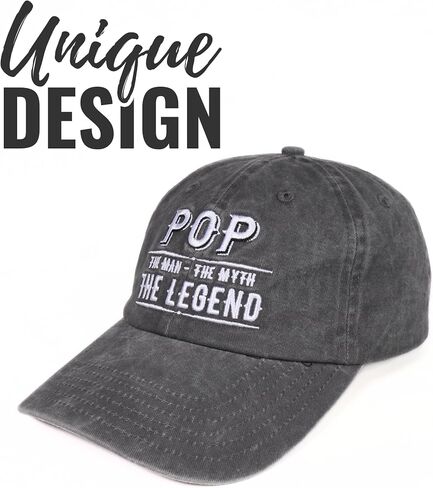 Pop Gifts Embroidered Cap, Funny Grandpa Gifts for Men, Adjustable Hat Gifts Accessory for Birthday & Christmas Grey in Saudi Arabia
