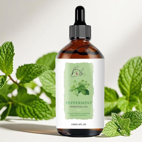 Peppermint Essential Oil Blend (120ml) – Peppermint, Mentha Haplocalyx & Rosehip Oil – Aromatherapy Oil for Diffuser, Massage, Spa, Hair & Skin – Refreshing Scented Oil with Dropper in Saudi Arabia