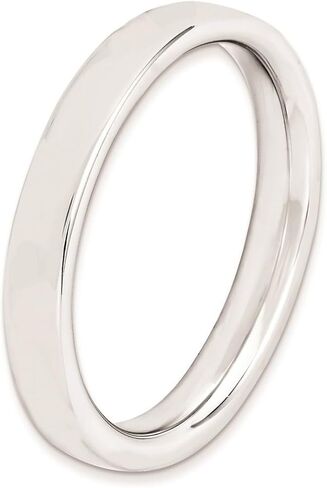 JewelryWeb خاتم من الفضة الإسترليني عيار 925 مصقول قابل للتكديس من الروديوم للنساء in Kuwait