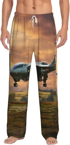 Aircraft Fighter Jets Print Mens Pajama Pants,Soft Breathable Cotton Pajamas,Perfect For Sleep And Relaxation in Saudi Arabia