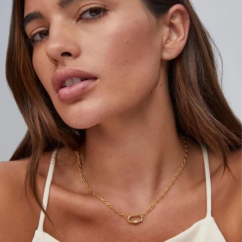Kendra Scott Bristol Link Necklace, 18K Gold Vermeil, White Sapphire in Saudi Arabia