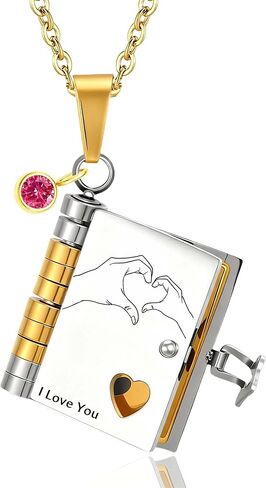 To My Daughter Book Necklace My Incredible Daughter Book Necklace Openable 6 Pages of Engraved Information, Unique Daughters Gifts from Mom Mother Grandmother in Kuwait