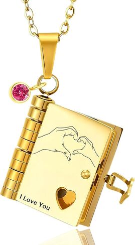To My Daughter Book Necklace My Incredible Daughter Book Necklace Openable 6 Pages of Engraved Information, Unique Daughters Gifts from Mom Mother Grandmother in Kuwait